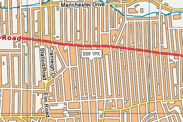 SS9 1PX map - OS VectorMap District (Ordnance Survey) SS9 1PX map - OS VectorMap District (Ordnance Survey)