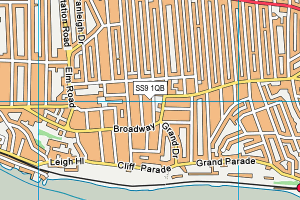 SS9 1QB map - OS VectorMap District (Ordnance Survey) SS9 1QB map - OS VectorMap District (Ordnance Survey)
