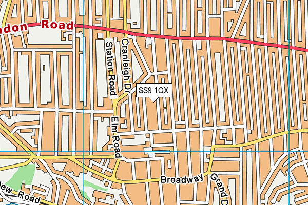 SS9 1QX map - OS VectorMap District (Ordnance Survey) SS9 1QX map - OS VectorMap District (Ordnance Survey)