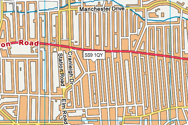 SS9 1QY map - OS VectorMap District (Ordnance Survey) SS9 1QY map - OS VectorMap District (Ordnance Survey)