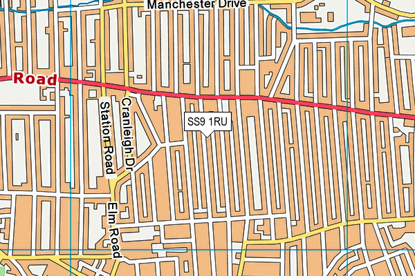 SS9 1RU map - OS VectorMap District (Ordnance Survey) SS9 1RU map - OS VectorMap District (Ordnance Survey)
