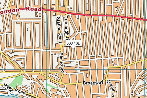 SS9 1SD map - OS VectorMap District (Ordnance Survey) SS9 1SD map - OS VectorMap District (Ordnance Survey)
