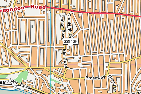 SS9 1SF map - OS VectorMap District (Ordnance Survey) SS9 1SF map - OS VectorMap District (Ordnance Survey)