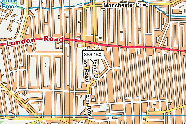 SS9 1SX map - OS VectorMap District (Ordnance Survey) SS9 1SX map - OS VectorMap District (Ordnance Survey)