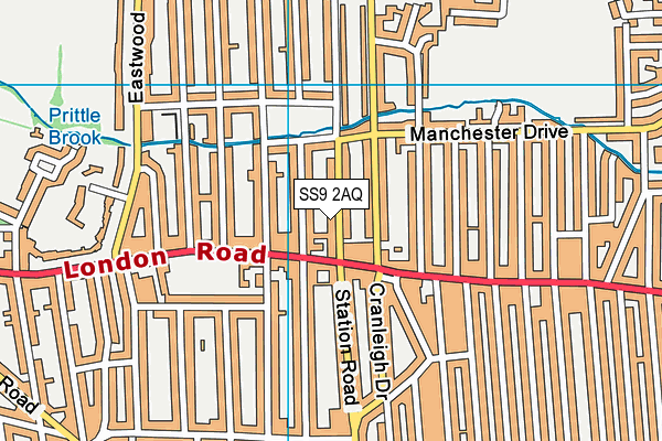 SS9 2AQ map - OS VectorMap District (Ordnance Survey) SS9 2AQ map - OS VectorMap District (Ordnance Survey)