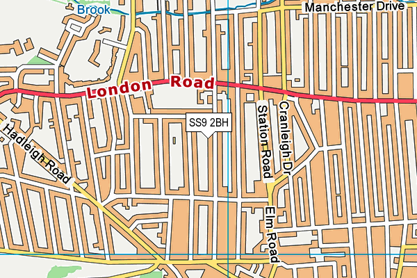 SS9 2BH map - OS VectorMap District (Ordnance Survey) SS9 2BH map - OS VectorMap District (Ordnance Survey)