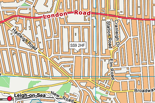 SS9 2HF map - OS VectorMap District (Ordnance Survey) SS9 2HF map - OS VectorMap District (Ordnance Survey)