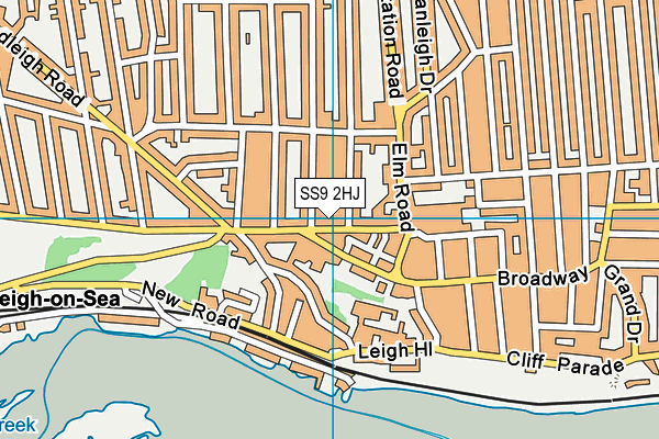 SS9 2HJ map - OS VectorMap District (Ordnance Survey) SS9 2HJ map - OS VectorMap District (Ordnance Survey)