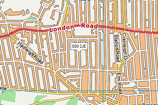 SS9 2JE map - OS VectorMap District (Ordnance Survey) SS9 2JE map - OS VectorMap District (Ordnance Survey)