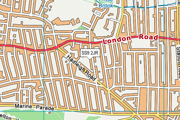SS9 2JR map - OS VectorMap District (Ordnance Survey) SS9 2JR map - OS VectorMap District (Ordnance Survey)