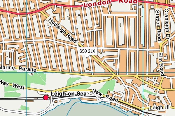 SS9 2JX map - OS VectorMap District (Ordnance Survey)