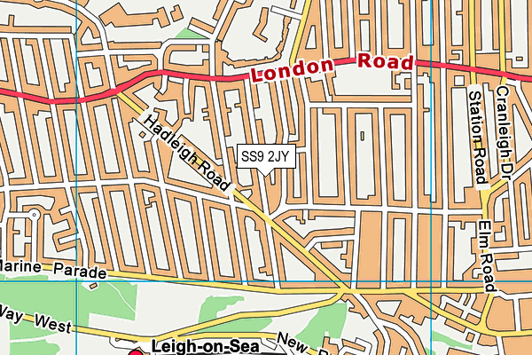 SS9 2JY map - OS VectorMap District (Ordnance Survey)