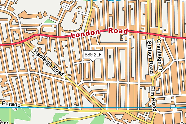SS9 2LF map - OS VectorMap District (Ordnance Survey) SS9 2LF map - OS VectorMap District (Ordnance Survey)