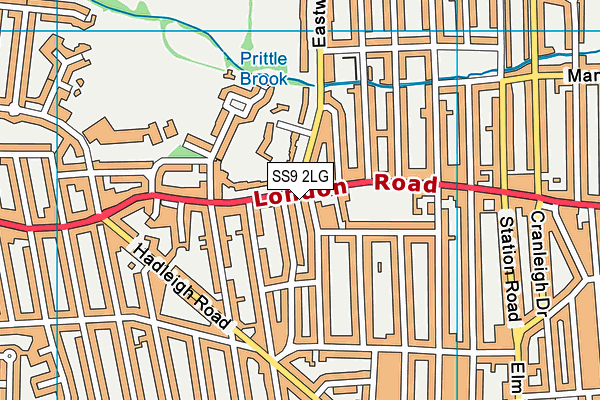 SS9 2LG map - OS VectorMap District (Ordnance Survey) SS9 2LG map - OS VectorMap District (Ordnance Survey)
