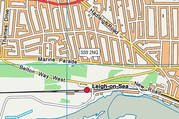 SS9 2NQ map - OS VectorMap District (Ordnance Survey) SS9 2NQ map - OS VectorMap District (Ordnance Survey)