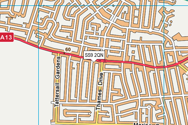 SS9 2QN map - OS VectorMap District (Ordnance Survey) SS9 2QN map - OS VectorMap District (Ordnance Survey)