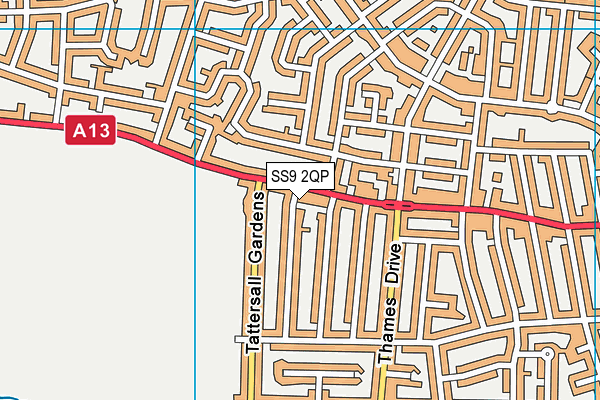 SS9 2QP map - OS VectorMap District (Ordnance Survey) SS9 2QP map - OS VectorMap District (Ordnance Survey)