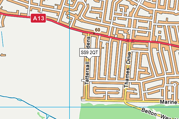SS9 2QT map - OS VectorMap District (Ordnance Survey) SS9 2QT map - OS VectorMap District (Ordnance Survey)