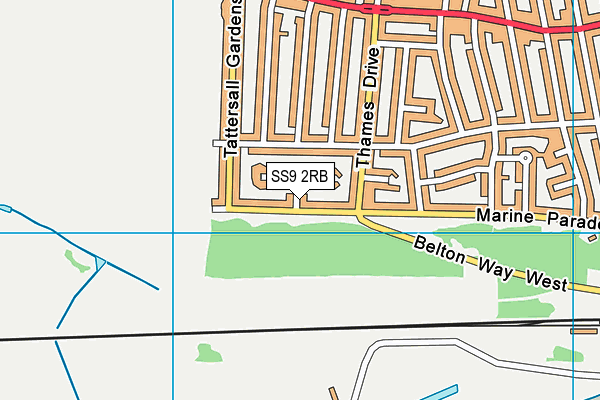 SS9 2RB map - OS VectorMap District (Ordnance Survey) SS9 2RB map - OS VectorMap District (Ordnance Survey)