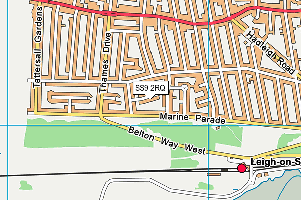 SS9 2RQ map - OS VectorMap District (Ordnance Survey)
