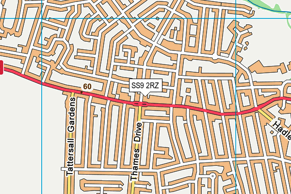 SS9 2RZ map - OS VectorMap District (Ordnance Survey) SS9 2RZ map - OS VectorMap District (Ordnance Survey)