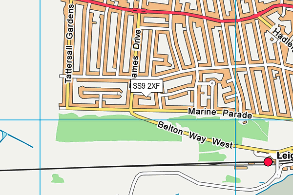 SS9 2XF map - OS VectorMap District (Ordnance Survey) SS9 2XF map - OS VectorMap District (Ordnance Survey)