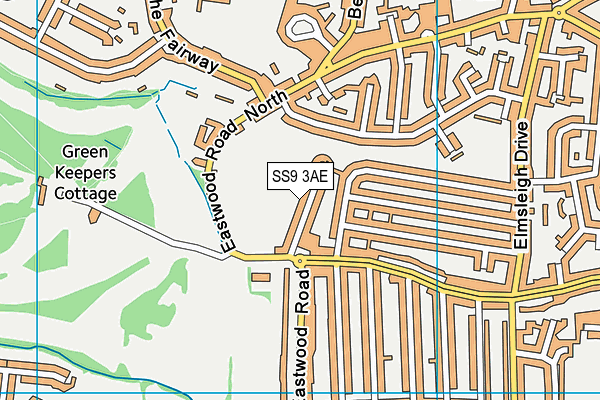 SS9 3AE map - OS VectorMap District (Ordnance Survey) SS9 3AE map - OS VectorMap District (Ordnance Survey)