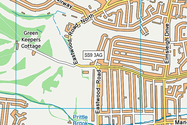 SS9 3AG map - OS VectorMap District (Ordnance Survey) SS9 3AG map - OS VectorMap District (Ordnance Survey)