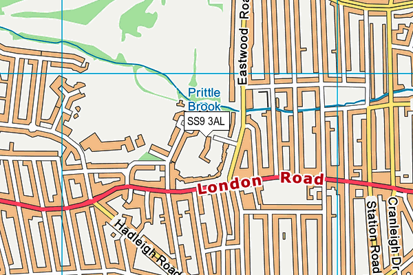 SS9 3AL map - OS VectorMap District (Ordnance Survey) SS9 3AL map - OS VectorMap District (Ordnance Survey)