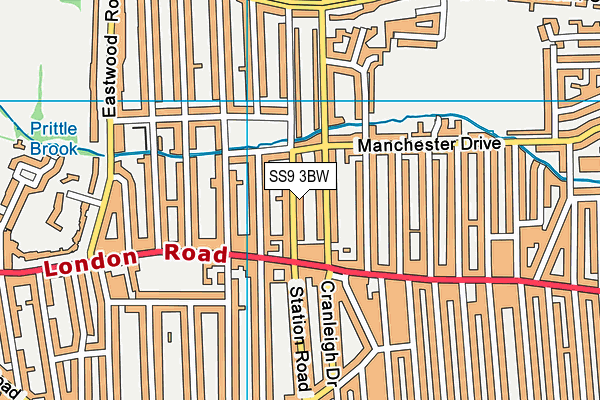 SS9 3BW map - OS VectorMap District (Ordnance Survey) SS9 3BW map - OS VectorMap District (Ordnance Survey)