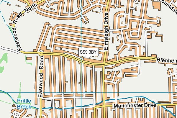 SS9 3BY map - OS VectorMap District (Ordnance Survey) SS9 3BY map - OS VectorMap District (Ordnance Survey)