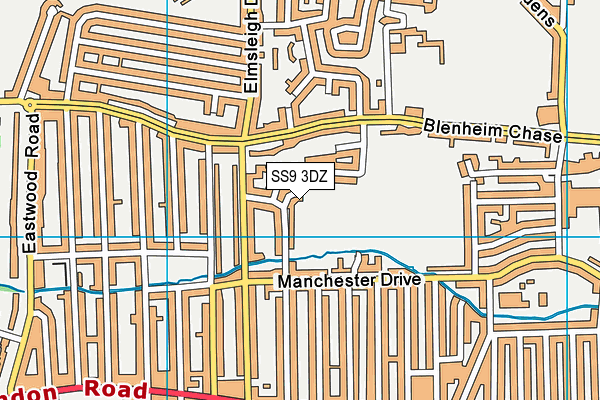 SS9 3DZ map - OS VectorMap District (Ordnance Survey) SS9 3DZ map - OS VectorMap District (Ordnance Survey)