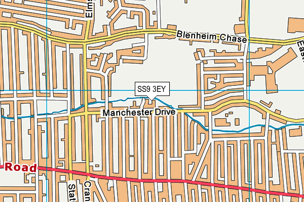 SS9 3EY map - OS VectorMap District (Ordnance Survey) SS9 3EY map - OS VectorMap District (Ordnance Survey)