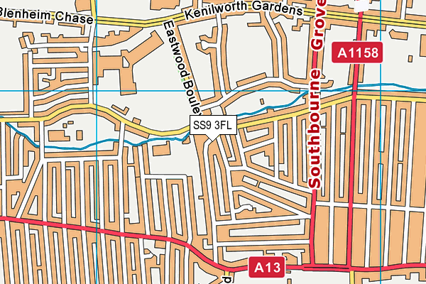 SS9 3FL map - OS VectorMap District (Ordnance Survey) SS9 3FL map - OS VectorMap District (Ordnance Survey)