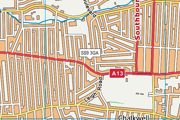 SS9 3GA map - OS VectorMap District (Ordnance Survey) SS9 3GA map - OS VectorMap District (Ordnance Survey)