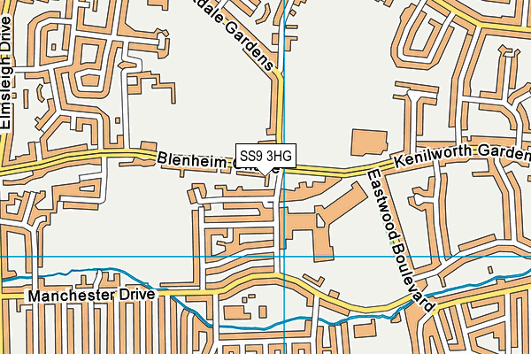 SS9 3HG map - OS VectorMap District (Ordnance Survey) SS9 3HG map - OS VectorMap District (Ordnance Survey)