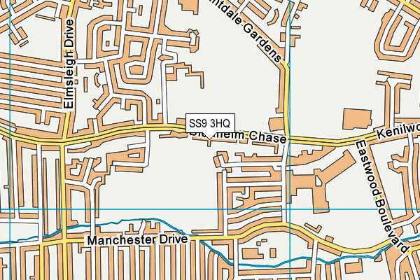 SS9 3HQ map - OS VectorMap District (Ordnance Survey) SS9 3HQ map - OS VectorMap District (Ordnance Survey)