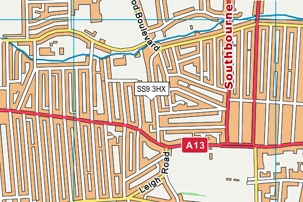SS9 3HX map - OS VectorMap District (Ordnance Survey) SS9 3HX map - OS VectorMap District (Ordnance Survey)