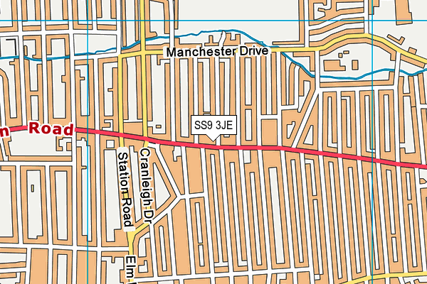 SS9 3JE map - OS VectorMap District (Ordnance Survey) SS9 3JE map - OS VectorMap District (Ordnance Survey)