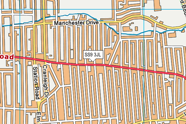 SS9 3JL map - OS VectorMap District (Ordnance Survey) SS9 3JL map - OS VectorMap District (Ordnance Survey)
