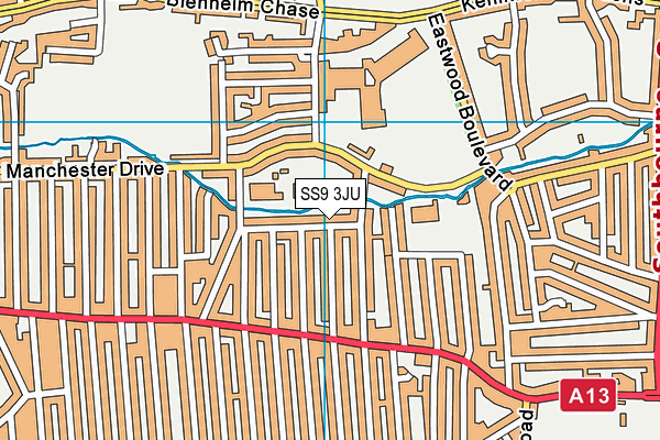 SS9 3JU map - OS VectorMap District (Ordnance Survey) SS9 3JU map - OS VectorMap District (Ordnance Survey)