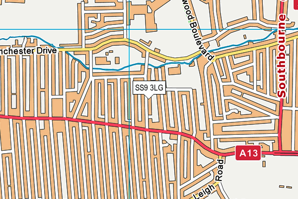 SS9 3LG map - OS VectorMap District (Ordnance Survey) SS9 3LG map - OS VectorMap District (Ordnance Survey)