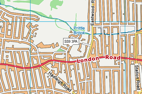 SS9 3PA map - OS VectorMap District (Ordnance Survey)