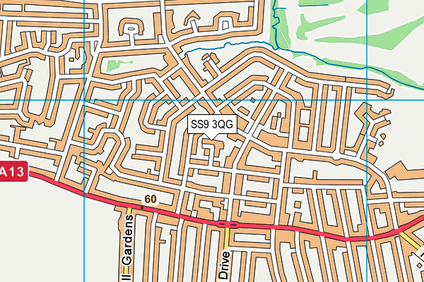 SS9 3QG map - OS VectorMap District (Ordnance Survey) SS9 3QG map - OS VectorMap District (Ordnance Survey)