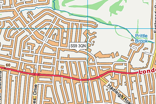 SS9 3QN map - OS VectorMap District (Ordnance Survey) SS9 3QN map - OS VectorMap District (Ordnance Survey)