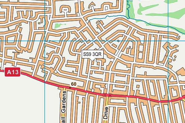 SS9 3QR map - OS VectorMap District (Ordnance Survey) SS9 3QR map - OS VectorMap District (Ordnance Survey)