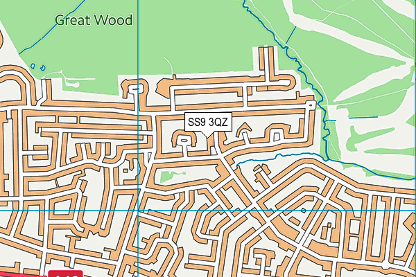 SS9 3QZ map - OS VectorMap District (Ordnance Survey) SS9 3QZ map - OS VectorMap District (Ordnance Survey)