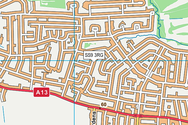 SS9 3RG map - OS VectorMap District (Ordnance Survey) SS9 3RG map - OS VectorMap District (Ordnance Survey)