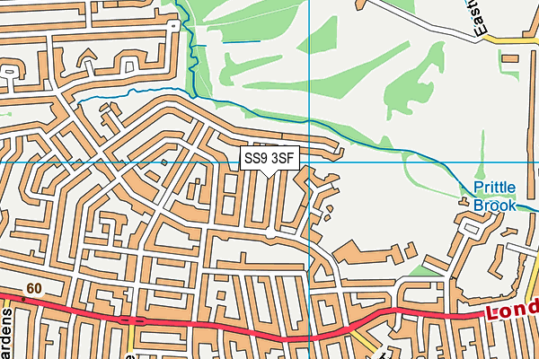 SS9 3SF map - OS VectorMap District (Ordnance Survey) SS9 3SF map - OS VectorMap District (Ordnance Survey)