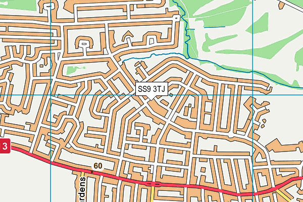 SS9 3TJ map - OS VectorMap District (Ordnance Survey) SS9 3TJ map - OS VectorMap District (Ordnance Survey)